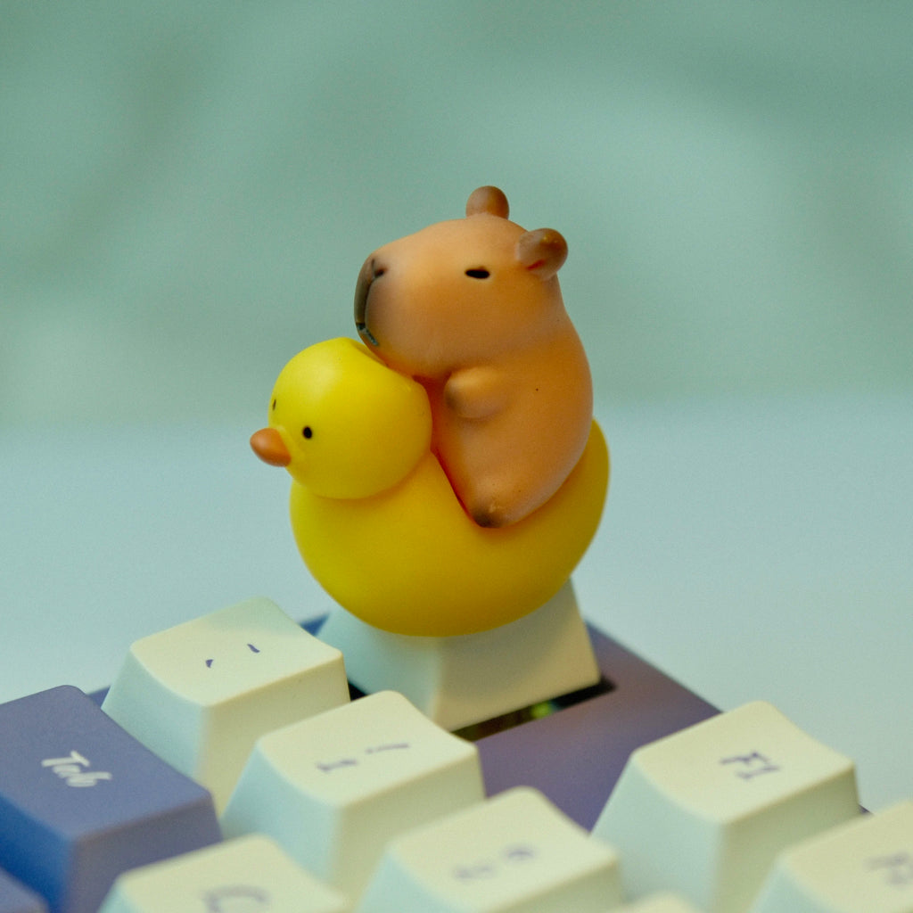 Cute Capybara Keycaps Set Cartoon Animal Design Mechanical Keyboard Key Caps DIY Custom Accessories Office Desk Decor Gift