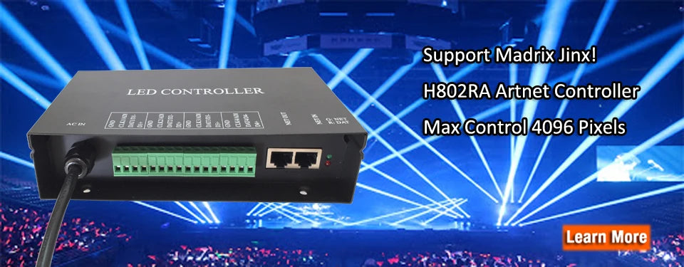 Remote RGB Controller LED Controller 4 Ports 6144 Pixels Lights IR Wireless Control DMX512 WS2811 WS2812 APA102 Led Strip H802SE