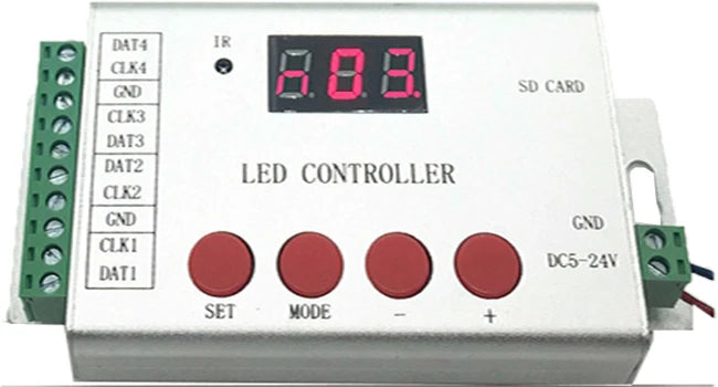 Remote RGB Controller LED Controller 4 Ports 6144 Pixels Lights IR Wireless Control DMX512 WS2811 WS2812 APA102 Led Strip H802SE