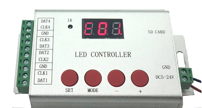 Remote RGB Controller LED Controller 4 Ports 6144 Pixels Lights IR Wireless Control DMX512 WS2811 WS2812 APA102 Led Strip H802SE