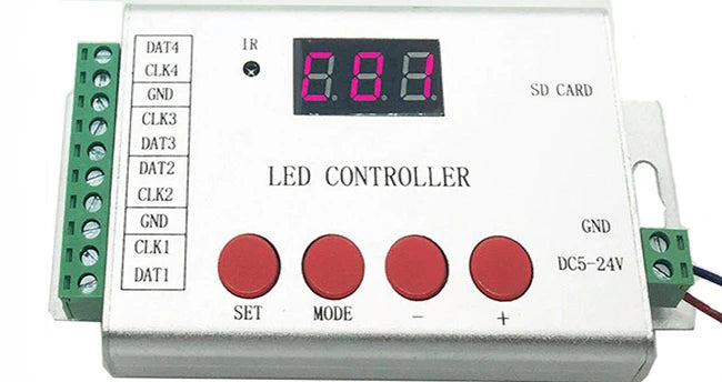 Remote RGB Controller LED Controller 4 Ports 6144 Pixels Lights IR Wireless Control DMX512 WS2811 WS2812 APA102 Led Strip H802SE