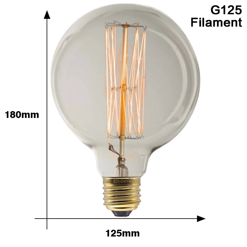 Retro Edison Light Bulb E27 40W 220V A60 ST64 G80 G95 T45 Incandescent Bulb Ampoule Vintage Edison Lamp Filament For Home Decor