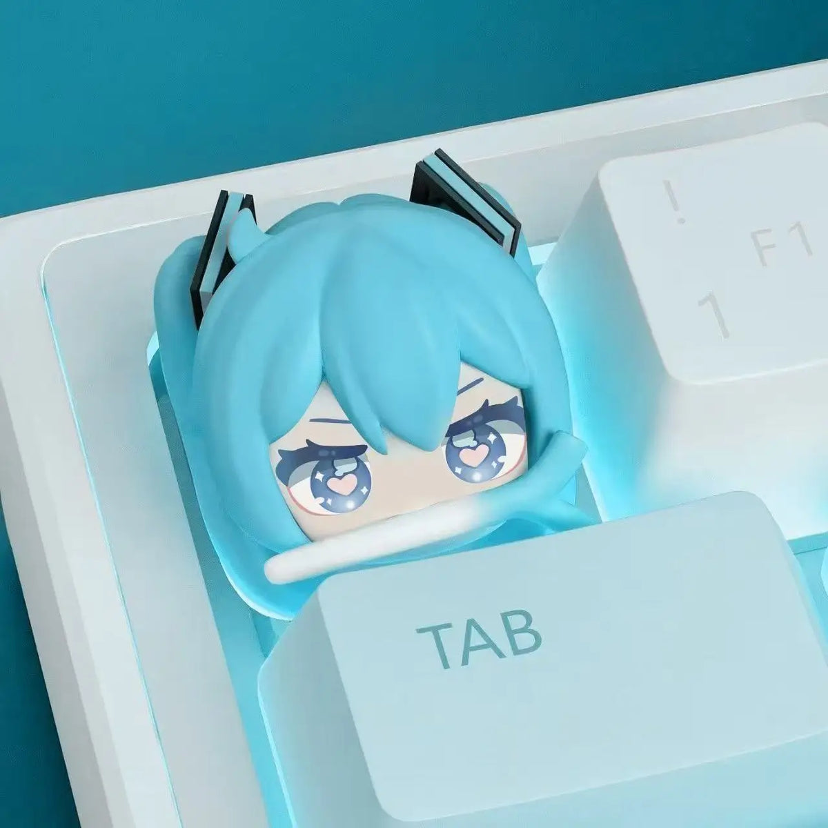 Cute Hatsune Miku Keycap Cartoon Resin Personalized 3d Keycap Creative Mechanical Keyboard Decoration Esc Anime Peripheral Gifts