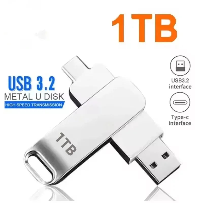 DIXSG For Xiaomi 16TB Flash Drives USB 3.2  U Disk 2TB High Speed Metal Pendrive WaterProof Type-C Memoria USB Stick USB Drives