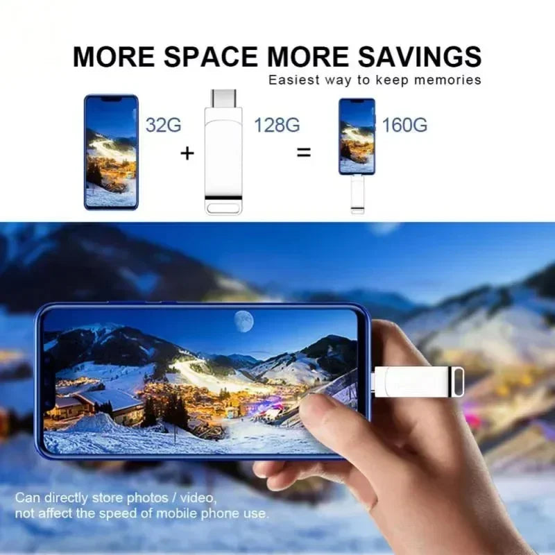 DIXSG For Xiaomi 16TB Flash Drives USB 3.2  U Disk 2TB High Speed Metal Pendrive WaterProof Type-C Memoria USB Stick USB Drives
