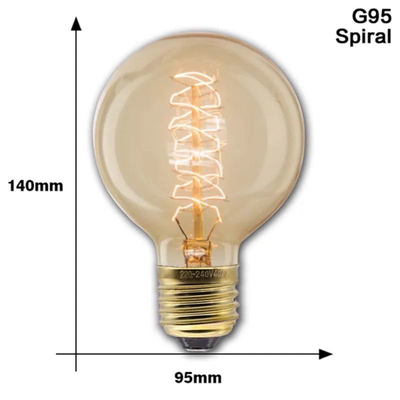 Retro Edison Light Bulb E27 40W 220V A60 ST64 G80 G95 T45 Incandescent Bulb Ampoule Vintage Edison Lamp Filament For Home Decor