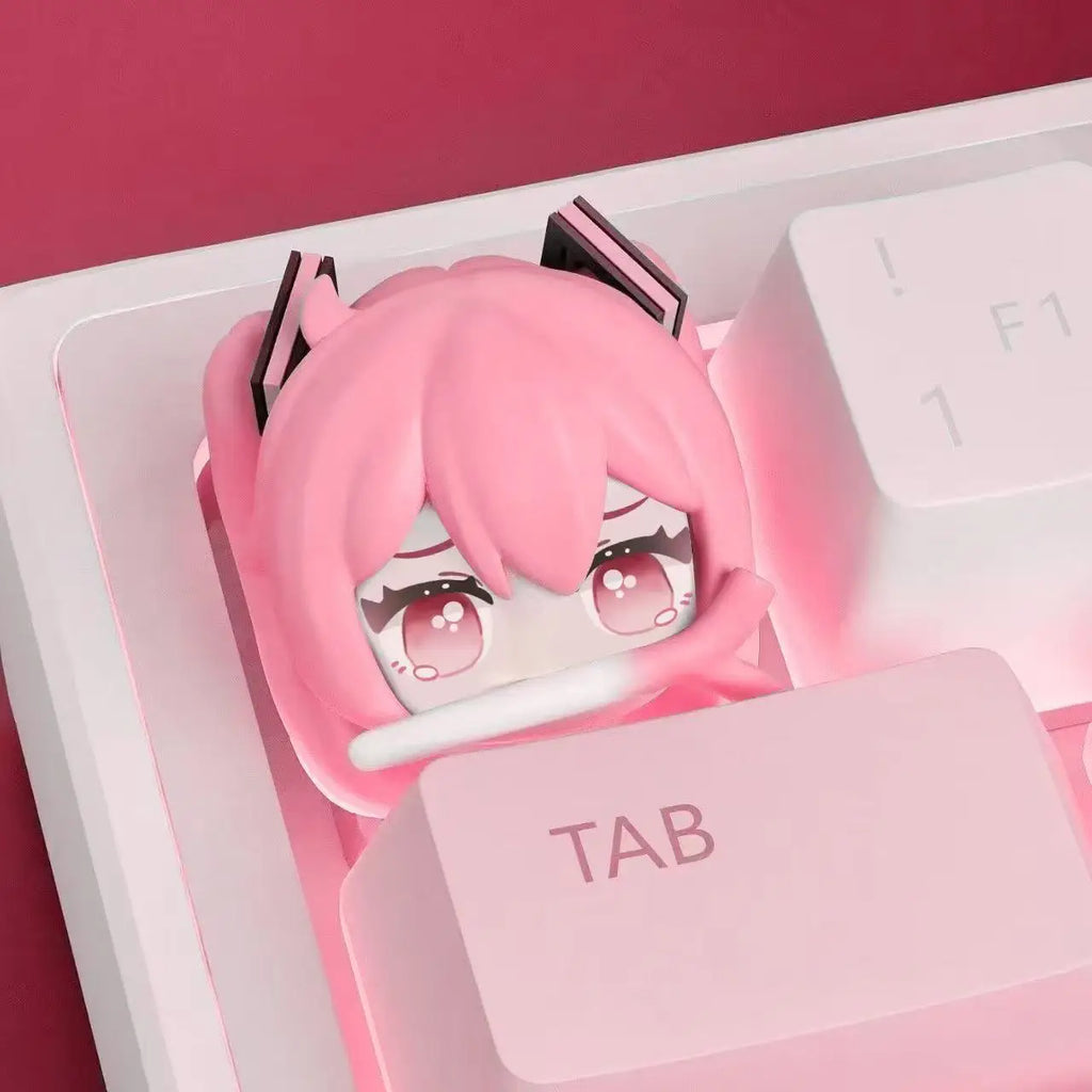 Cute Hatsune Miku Keycap Cartoon Resin Personalized 3d Keycap Creative Mechanical Keyboard Decoration Esc Anime Peripheral Gifts