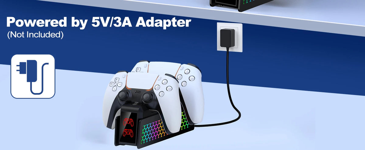 For PS5 Controller Charger DualSense Charging Station Dual Charging Dock Charger Stand for PlayStation5 Wireless Game Controller