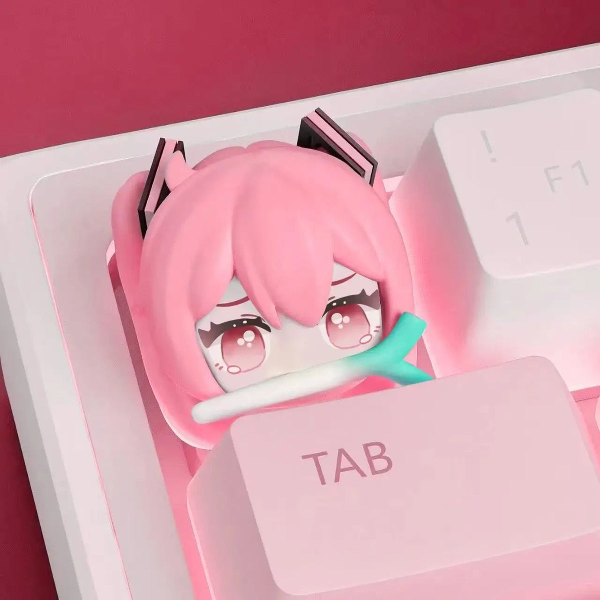 Cute Hatsune Miku Keycap Cartoon Resin Personalized 3d Keycap Creative Mechanical Keyboard Decoration Esc Anime Peripheral Gifts