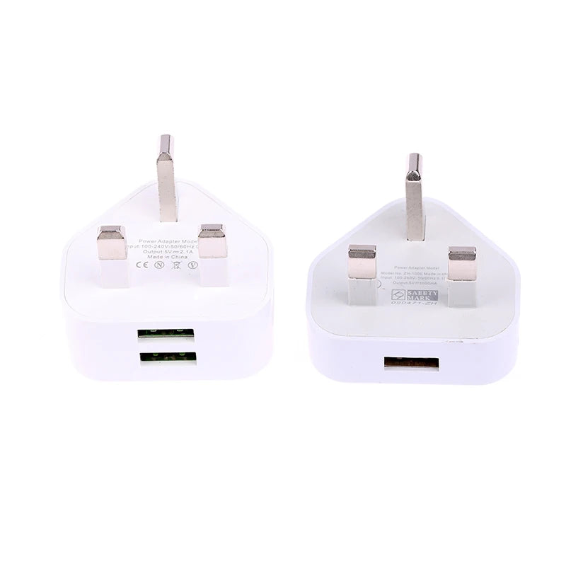 Universal UK Plug 3 Pin Wall Charger Adapter With 1/2 USB Ports Charging For Iphone 11 For Huawei Charging Charger