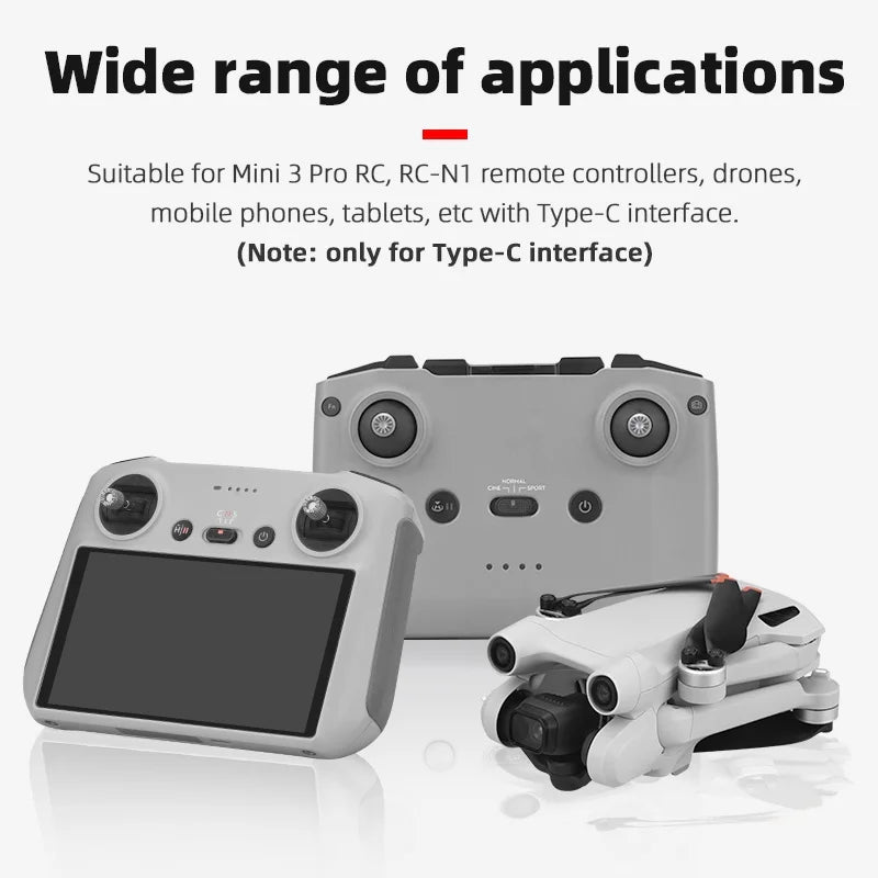 Type-C Anti-Dust Plugs, Silicone Cover & Anti-Lost Stopper for DJI Mini 3 Pro & All Type-C Devices Charging Ports