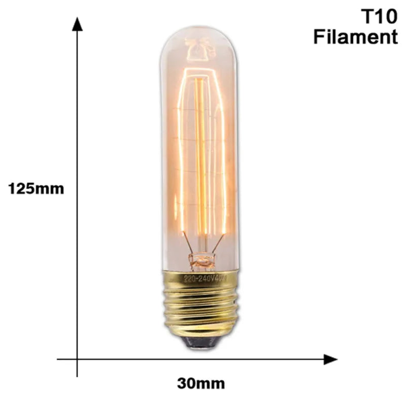 Retro Edison Light Bulb E27 40W 220V A60 ST64 G80 G95 T45 Incandescent Bulb Ampoule Vintage Edison Lamp Filament For Home Decor