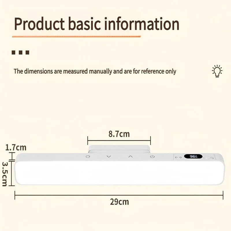 Touch Table Lamp Magnetic Desk Lamp Bulit-in Rechargeable Battery for Reading Cabinet Mirror Bedside Rechargeable Night Lights