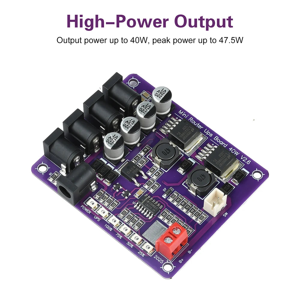 40W Mini Router UPS Board 5V 9V 12V 4-Channel Output Battery Charging Board For Router Uninterruptible Power Supply