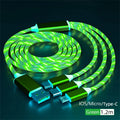 Glowing LED Light USB 3 IN 1 cable Phone Fast Charging Charger Luminous Type C Cable For Xiaomi iPhone Phone Accessories