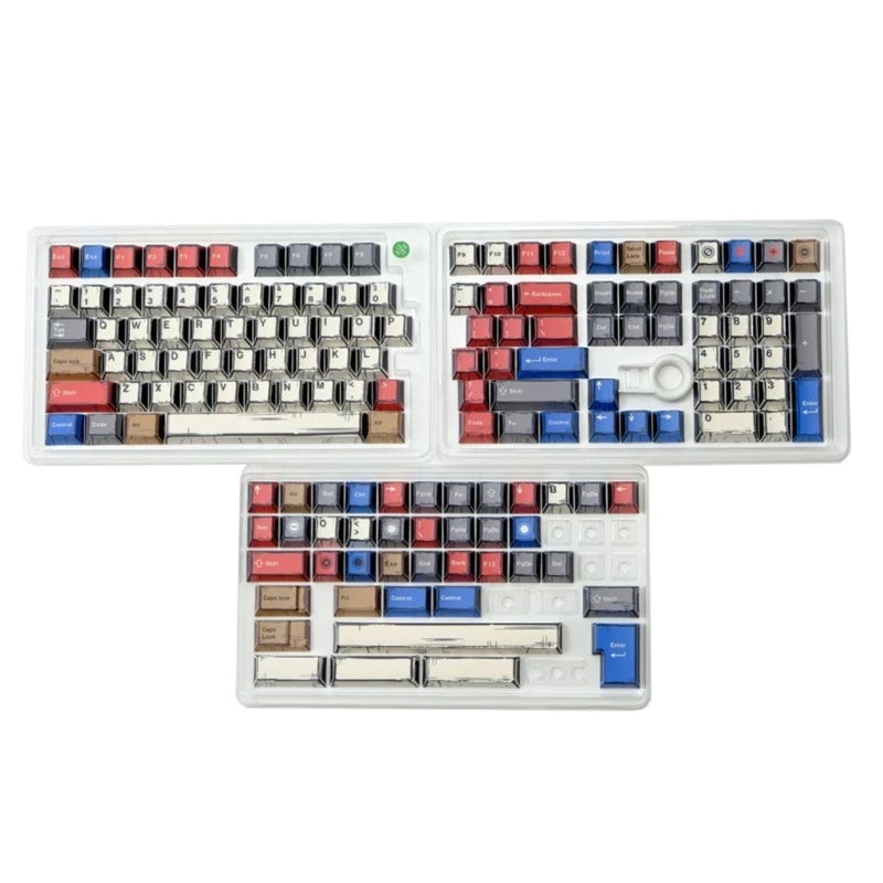Colorful Keycap Set 151Keys Heat Sublimated PBT Keycaps for Mechancial Keyboards and Creative Designers F19E