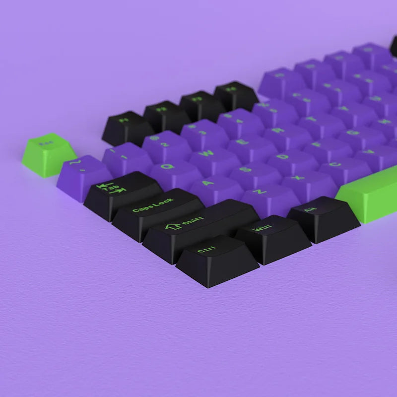 KUXM Unit-01 Inner Purple PBT Keycaps 126 Keys Full Set OEM Profile Mechanical Keyboard