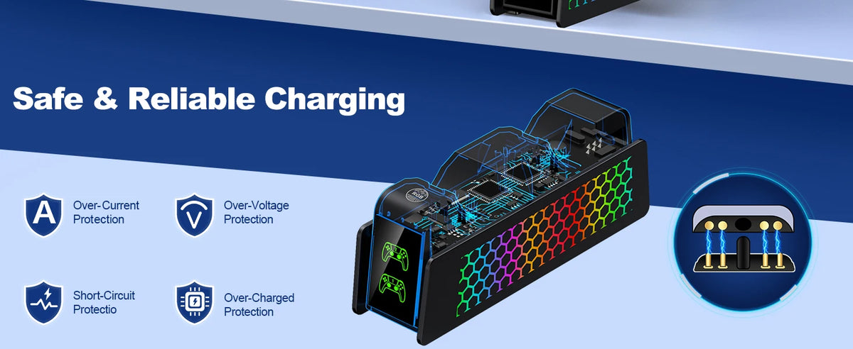For PS5 Controller Charger DualSense Charging Station Dual Charging Dock Charger Stand for PlayStation5 Wireless Game Controller
