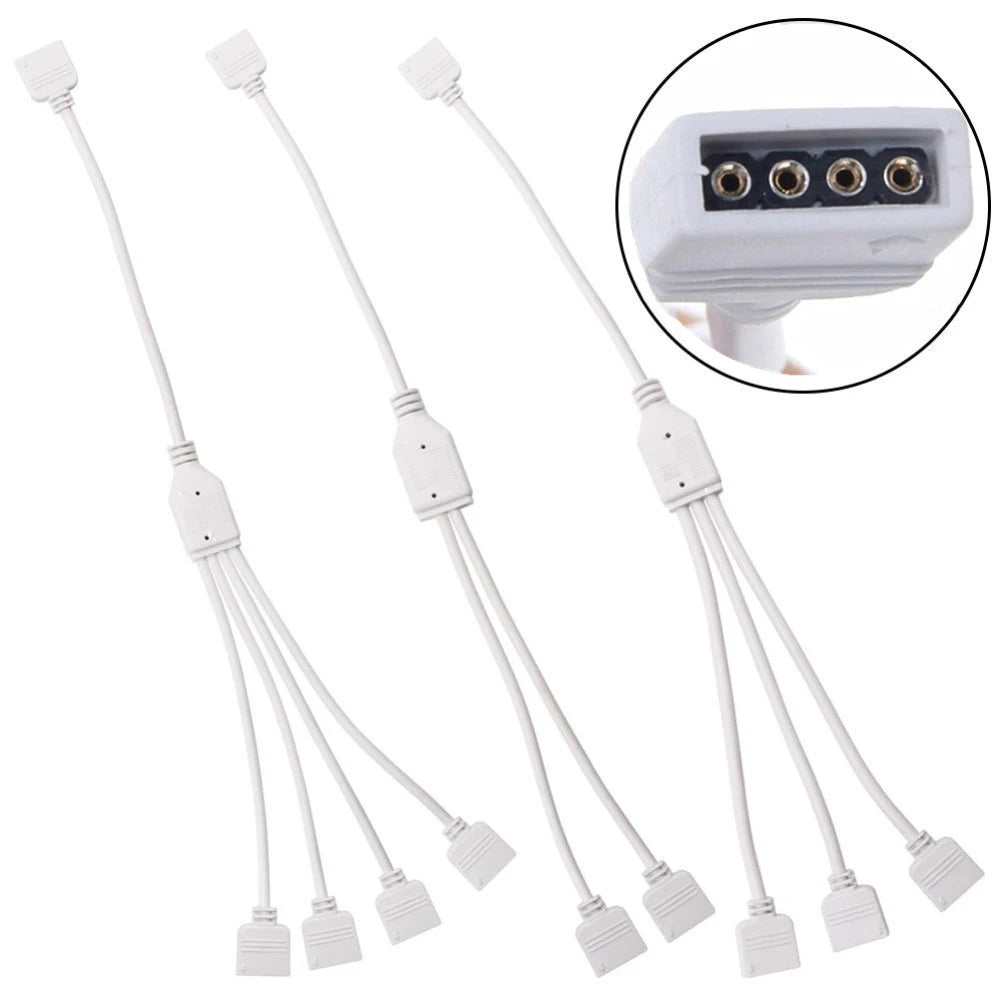 LED Strip Connector Female Connector LED Strip Adapter 4Pin RGB Splitter 4 Pin Splitter Cable RGB Extension Cable RGB Connector