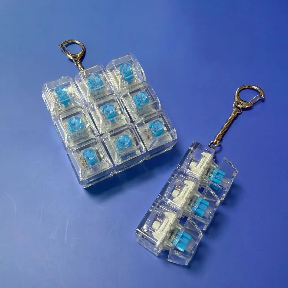 New 3/4/9 Keys Finger Keyboard Keycap Stress Relief Fidget Keychain Pass The Time Key Button Pinch Toy Adult