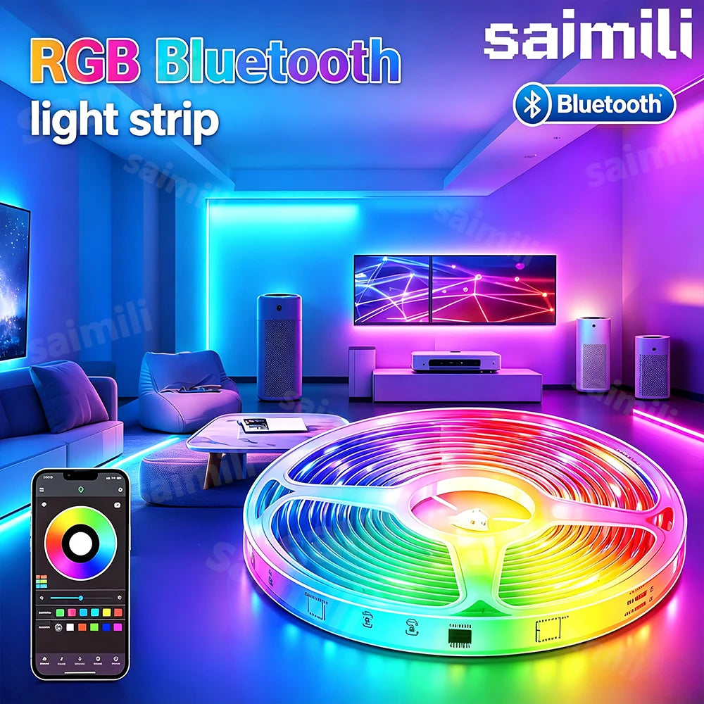 RGB LED Strip Lights USB 5V Flexible Diode Ribbon Bluetooth APP Music Sync for TV Backlight Party Home Decor Lighting