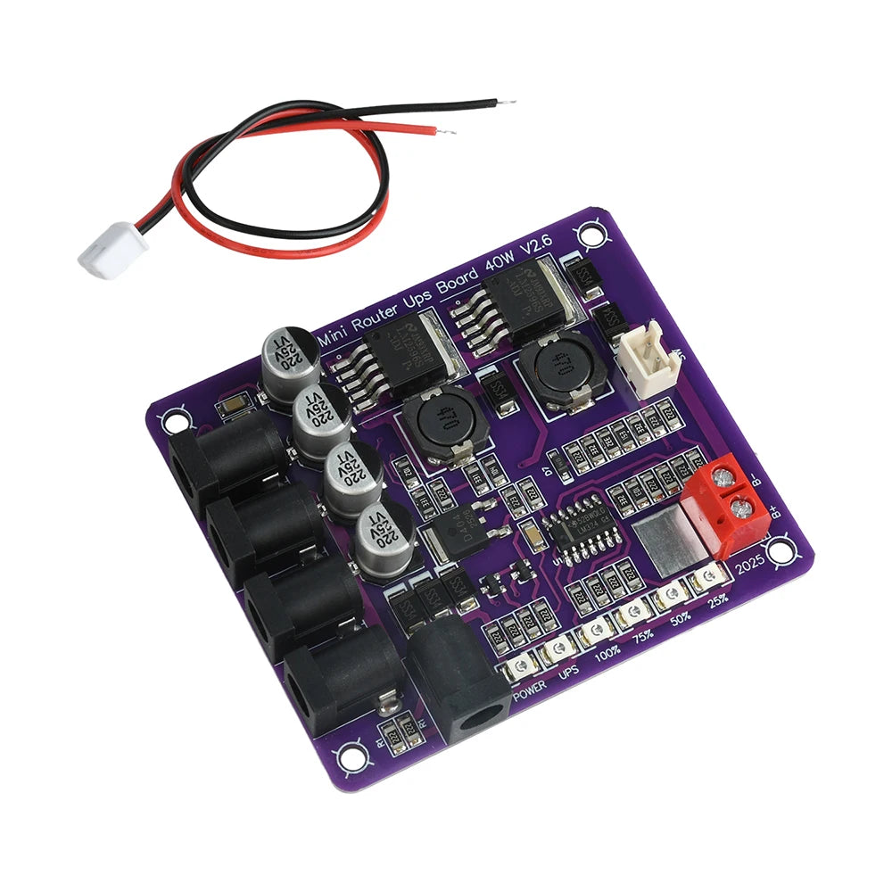 40W Mini Router UPS Board 5V 9V 12V 4-Channel Output Battery Charging Board For Router Uninterruptible Power Supply