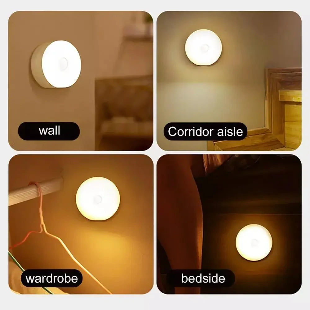 1pc Motion Sensor Night Light - Wireless LED Detector Lamp for Bedroom, Staircase, Closet, and Room Decor-night