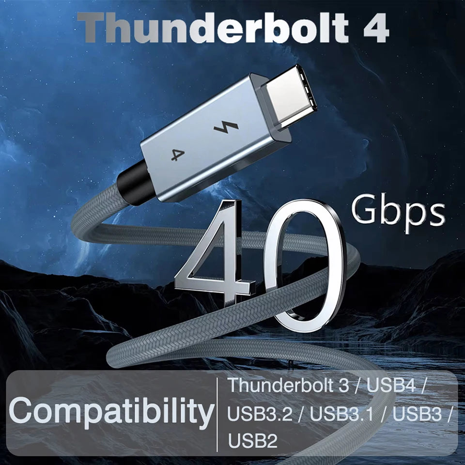 UGOURD USB C Thunderbolt 4 40Gbps USB4 Cable USB Type C to C 240W Fast Charging Cable Thunderbolt3 for EGPU SSD iPad MacBook Air