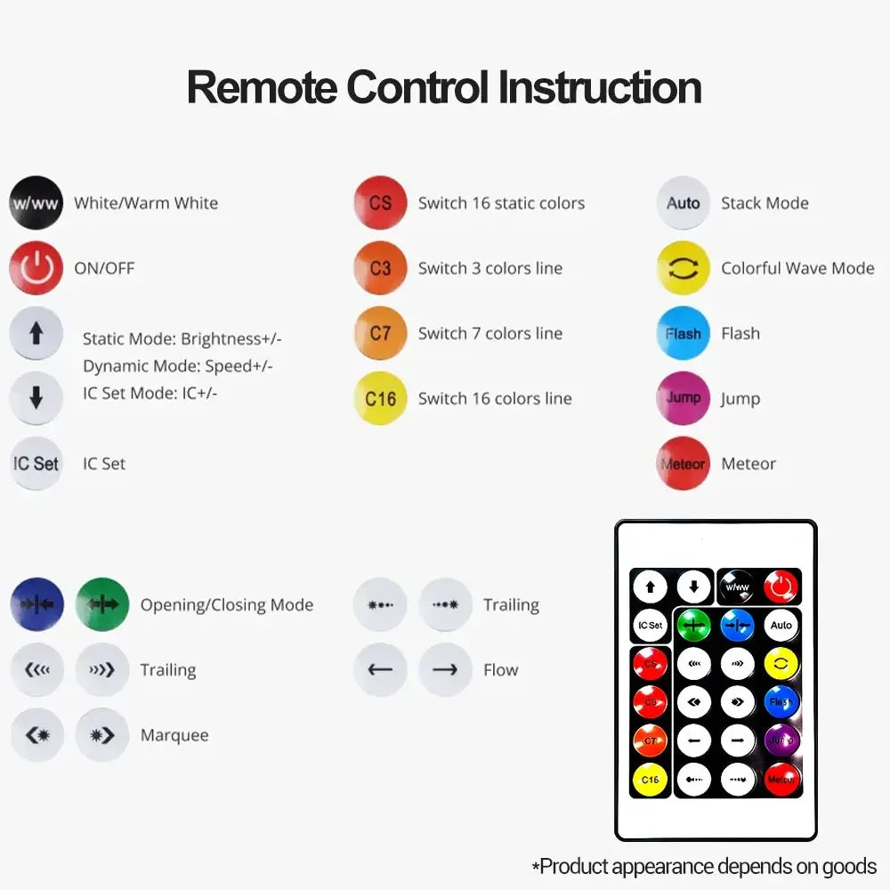 RGB USB LED Light Bar, Smart TV Backlight with Remote APP Control, Music Sync Atmosphere Light for Gaming Room Bedroom