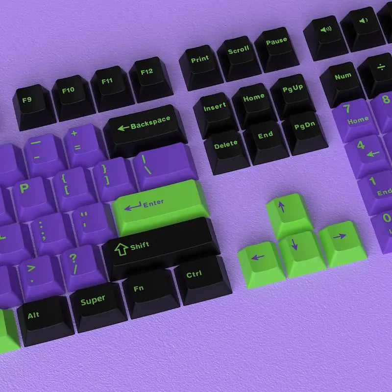 KUXM Unit-01 Inner Purple PBT Keycaps 126 Keys Full Set OEM Profile Mechanical Keyboard