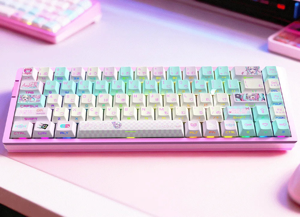 Needy Streamer Overload Rain Themed Anime Cute Keycaps Mechanical Keyboard Custom PBT Keycap PC Gaming Keyboard Accessories Gift