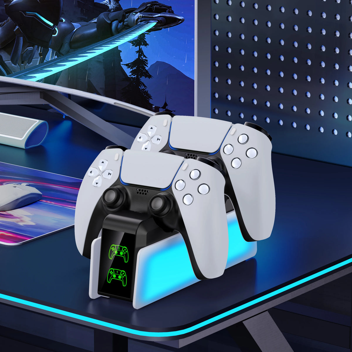 For PS5 Controller Charger DualSense Charging Station Dual Charging Dock Charger Stand for PlayStation5 Wireless Game Controller