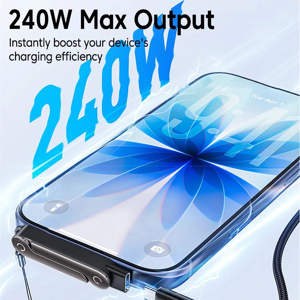 1/2/3PCS Type C Phone Charging Bracket Adapter 240W Fast Charging OTG Type-C Male to USB-C Female Converter With Foldable Holder