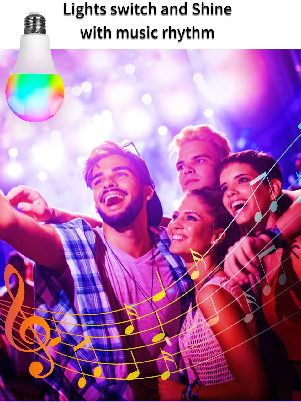 Tuya Smart LED Bulb E27 APP Control Dimmable Light Bluetooth RGB Lamp 220V Bedroom Decoration Party Lighting Smart Life