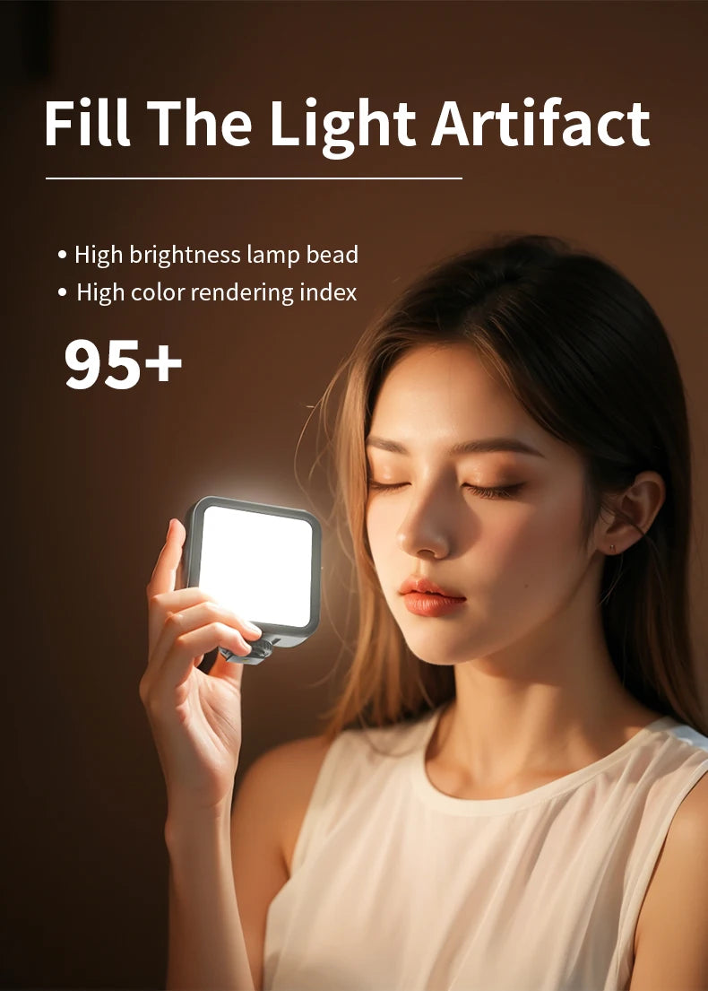 RGB LED Video Light for Camera, 360° Full Color Fill Light with Remote Control, Rechargeable Portable RGB Panel for Photography,