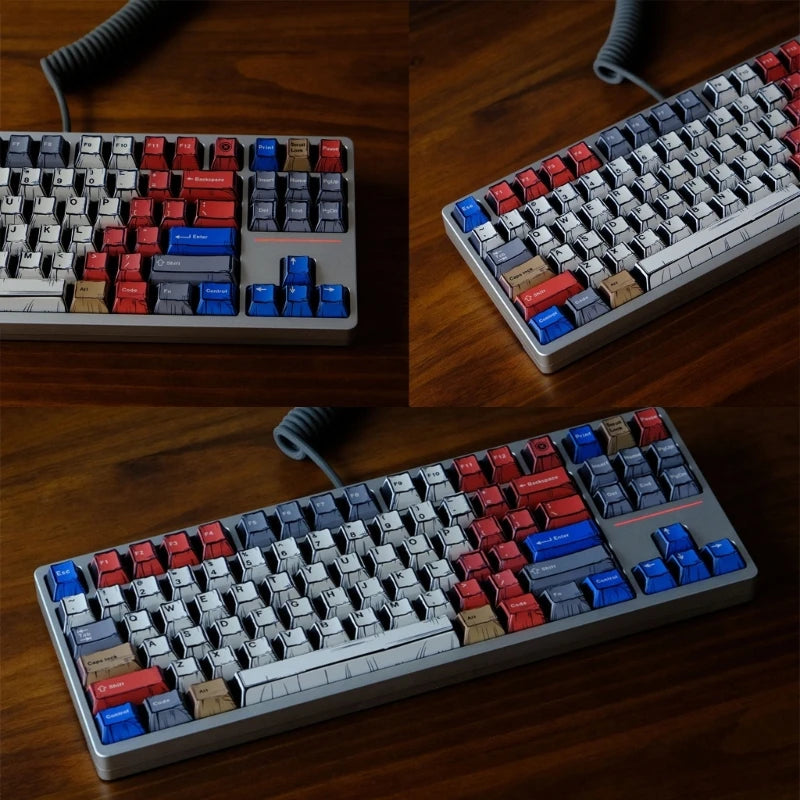 Colorful Keycap Set 151Keys Heat Sublimated PBT Keycaps for Mechancial Keyboards and Creative Designers F19E