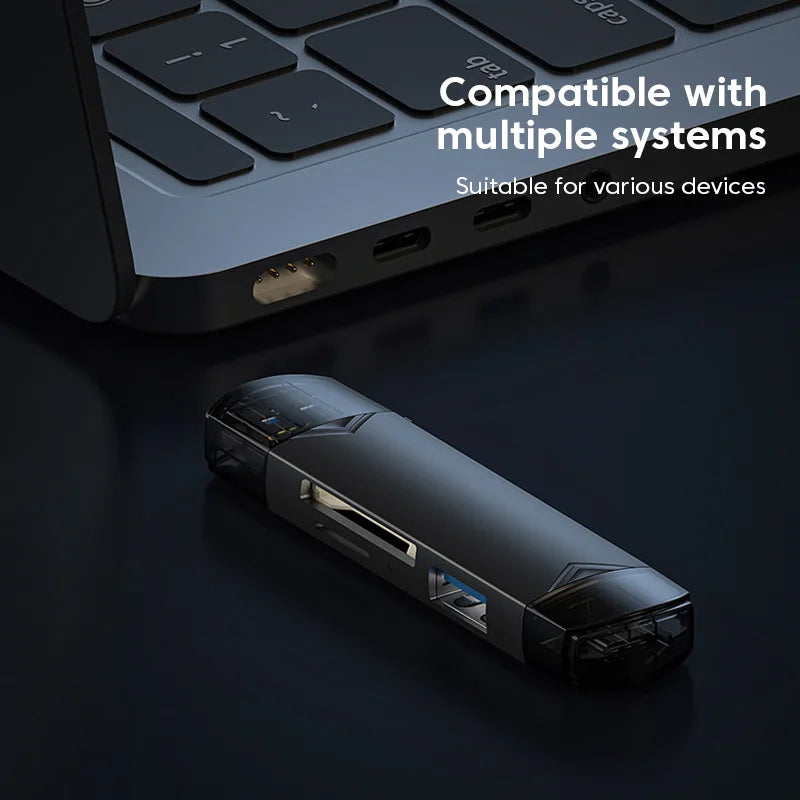 6 in 1 Card Reader USB3.0 to Type C Micro USB Universal OTG Adapter Multifunctional Adapter SD TF High-Speed Transmission