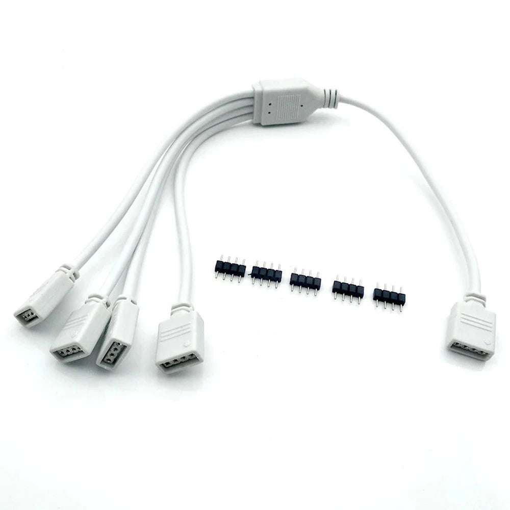 LED Strip Connector Female Connector LED Strip Adapter 4Pin RGB Splitter 4 Pin Splitter Cable RGB Extension Cable RGB Connector