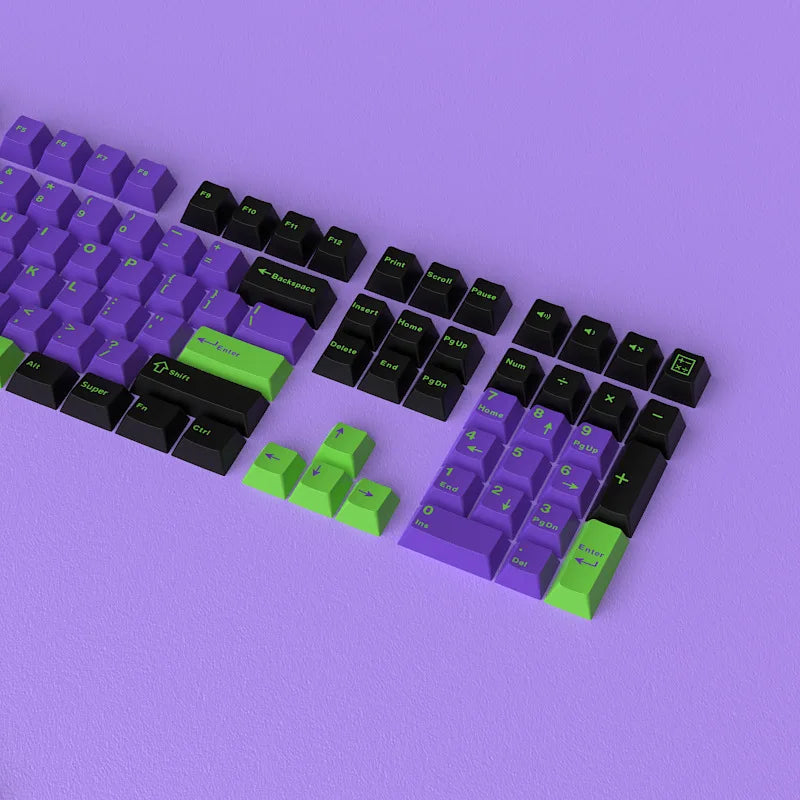 KUXM Unit-01 Inner Purple PBT Keycaps 126 Keys Full Set OEM Profile Mechanical Keyboard