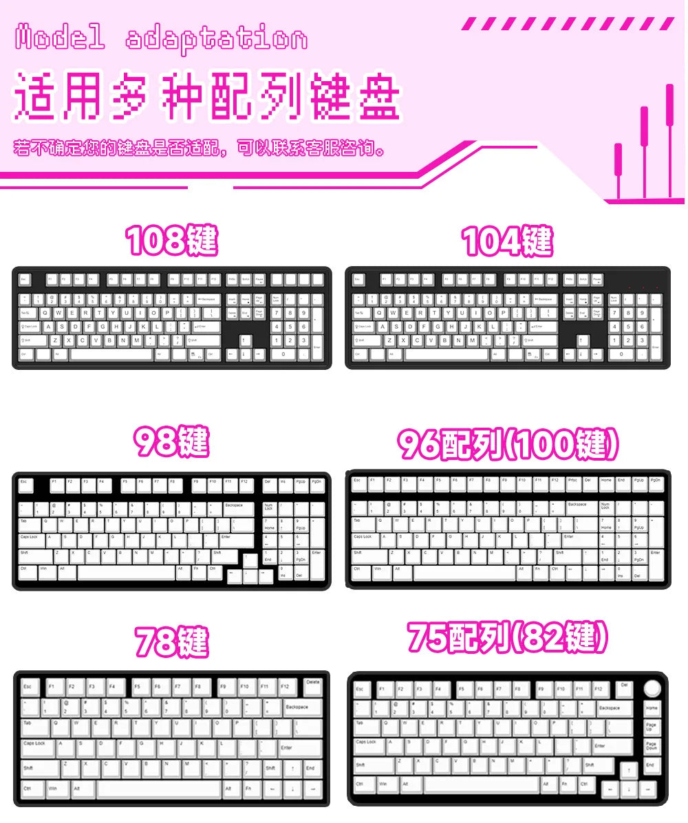 Needy Streamer Overload Rain Themed Anime Cute Keycaps Mechanical Keyboard Custom PBT Keycap PC Gaming Keyboard Accessories Gift