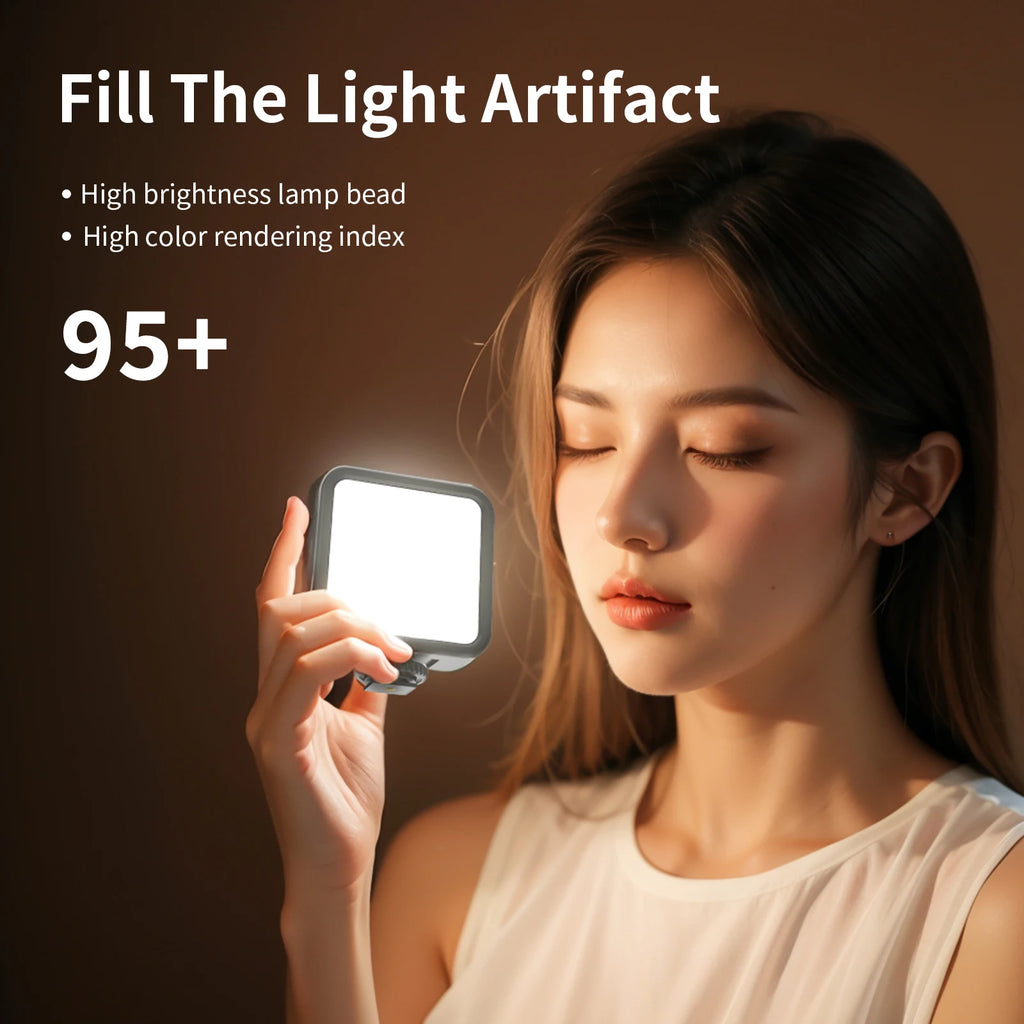 RGB LED Video Light for Camera, 360° Full Color Fill Light with Remote Control, Rechargeable Portable RGB Panel for Photography,