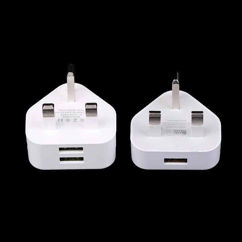 Universal UK Plug 3 Pin Wall Charger Adapter With 1/2 USB Ports Charging For Iphone 11 For Huawei Charging Charger