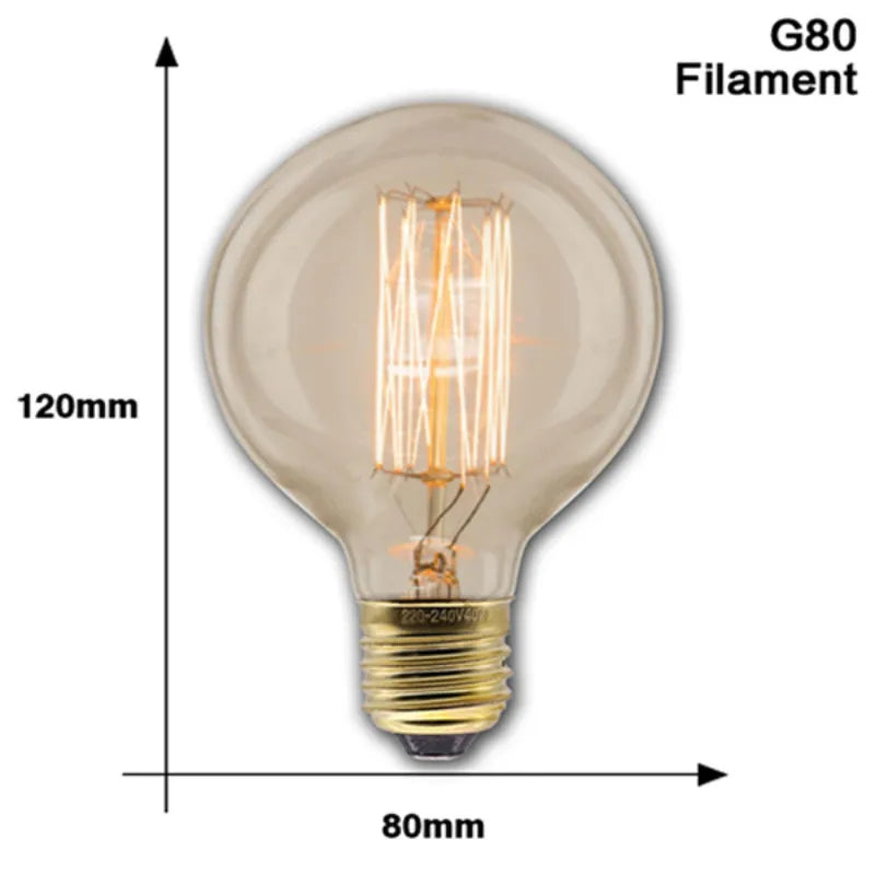 Retro Edison Light Bulb E27 40W 220V A60 ST64 G80 G95 T45 Incandescent Bulb Ampoule Vintage Edison Lamp Filament For Home Decor