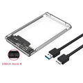 USB 3.0/Type C HDD Enclosure 2.5 inch SATA SSD External Hard Drive Case with 5Gbps Transfer Speed Clear Harddisk Boxs Tool-Free