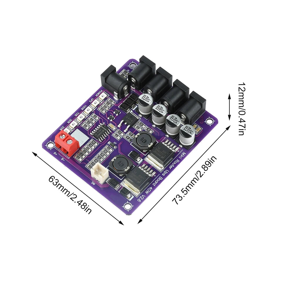 40W Mini Router UPS Board 5V 9V 12V 4-Channel Output Battery Charging Board For Router Uninterruptible Power Supply
