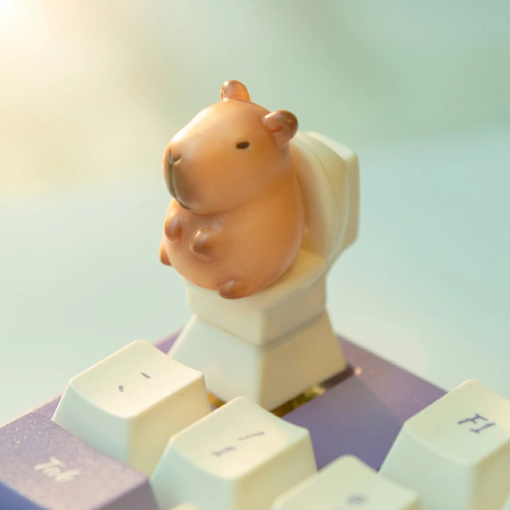 Cute Capybara Keycaps Set Cartoon Animal Design Mechanical Keyboard Key Caps DIY Custom Accessories Office Desk Decor Gift