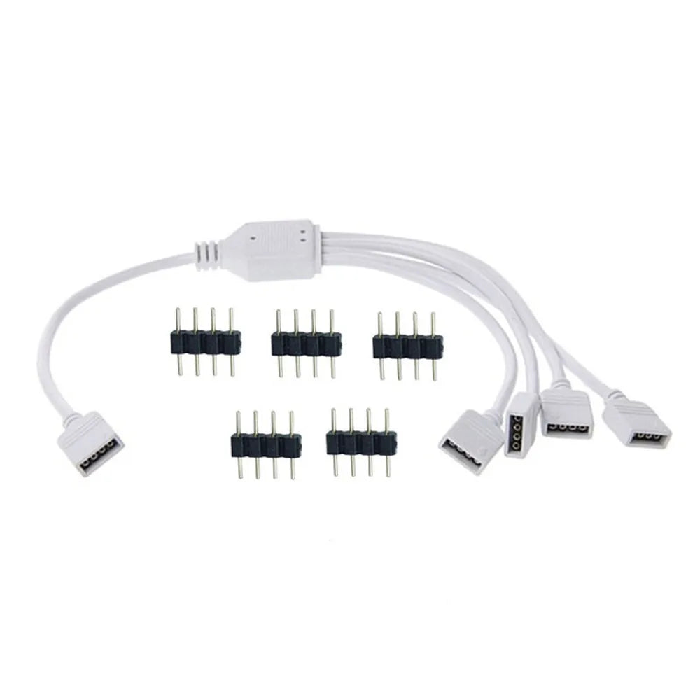LED Strip Connector Female Connector LED Strip Adapter 4Pin RGB Splitter 4 Pin Splitter Cable RGB Extension Cable RGB Connector