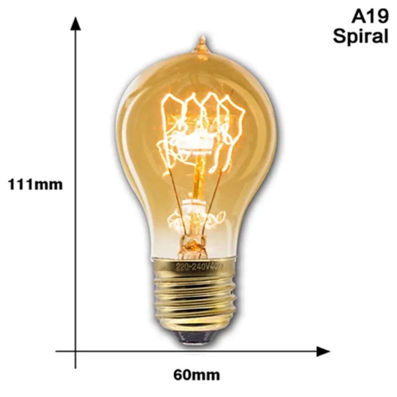 Retro Edison Light Bulb E27 40W 220V A60 ST64 G80 G95 T45 Incandescent Bulb Ampoule Vintage Edison Lamp Filament For Home Decor