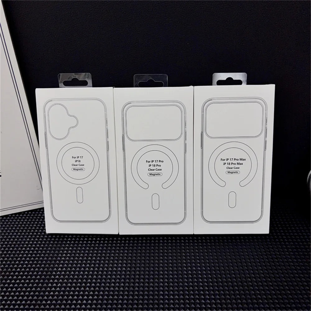 Original For Magsafe Magnetic Wireless Charging Case For iPhone 18 17 Air 16 15 14 13 12 11 Pro Max Plus Mini Clear Back Cover