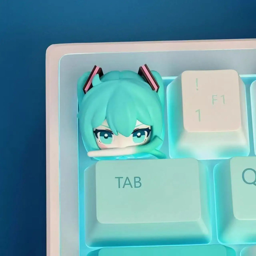 Cute Hatsune Miku Keycap Cartoon Resin Personalized 3d Keycap Creative Mechanical Keyboard Decoration Esc Anime Peripheral Gifts